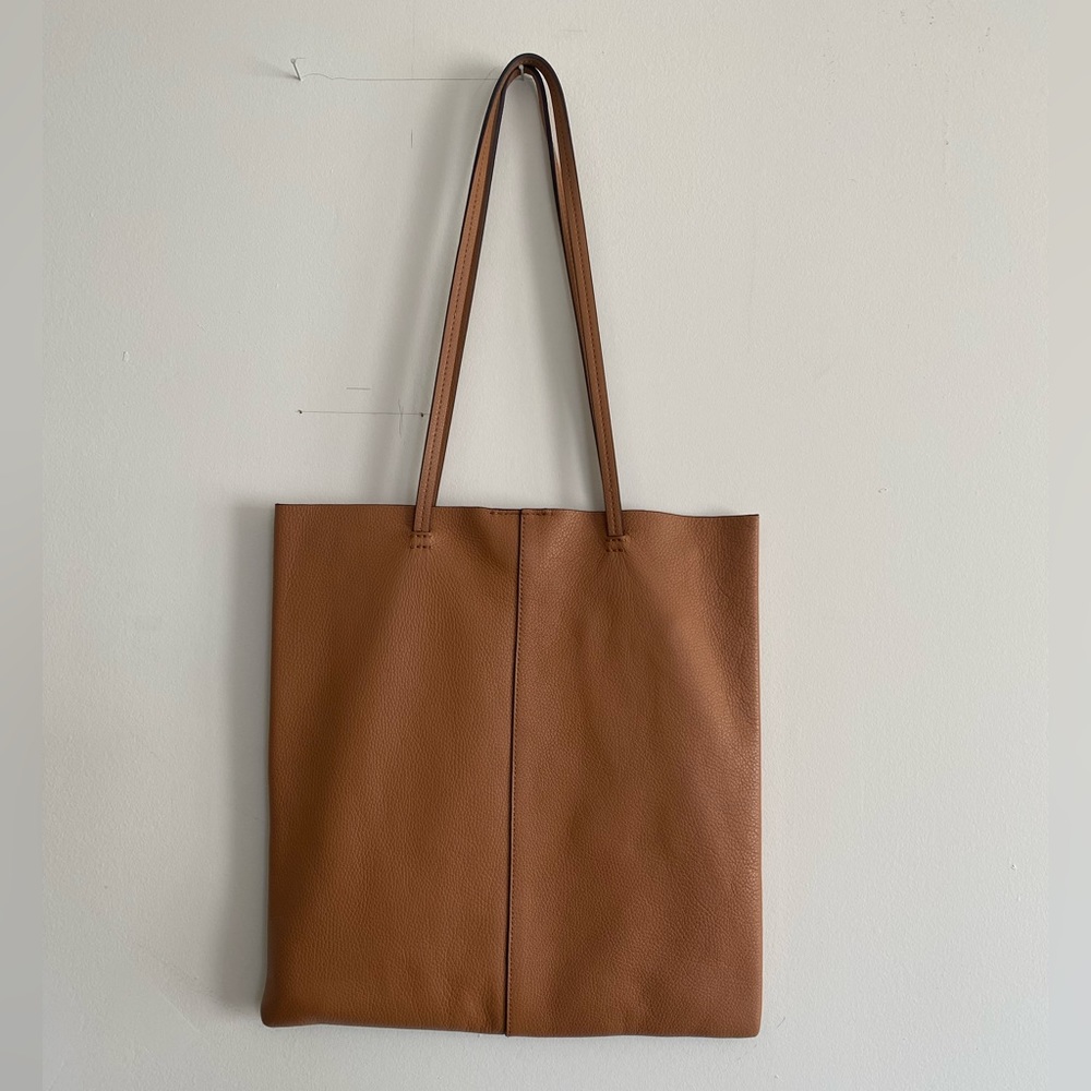 Chic Brown Genuine Leather Tote by Banana Republic